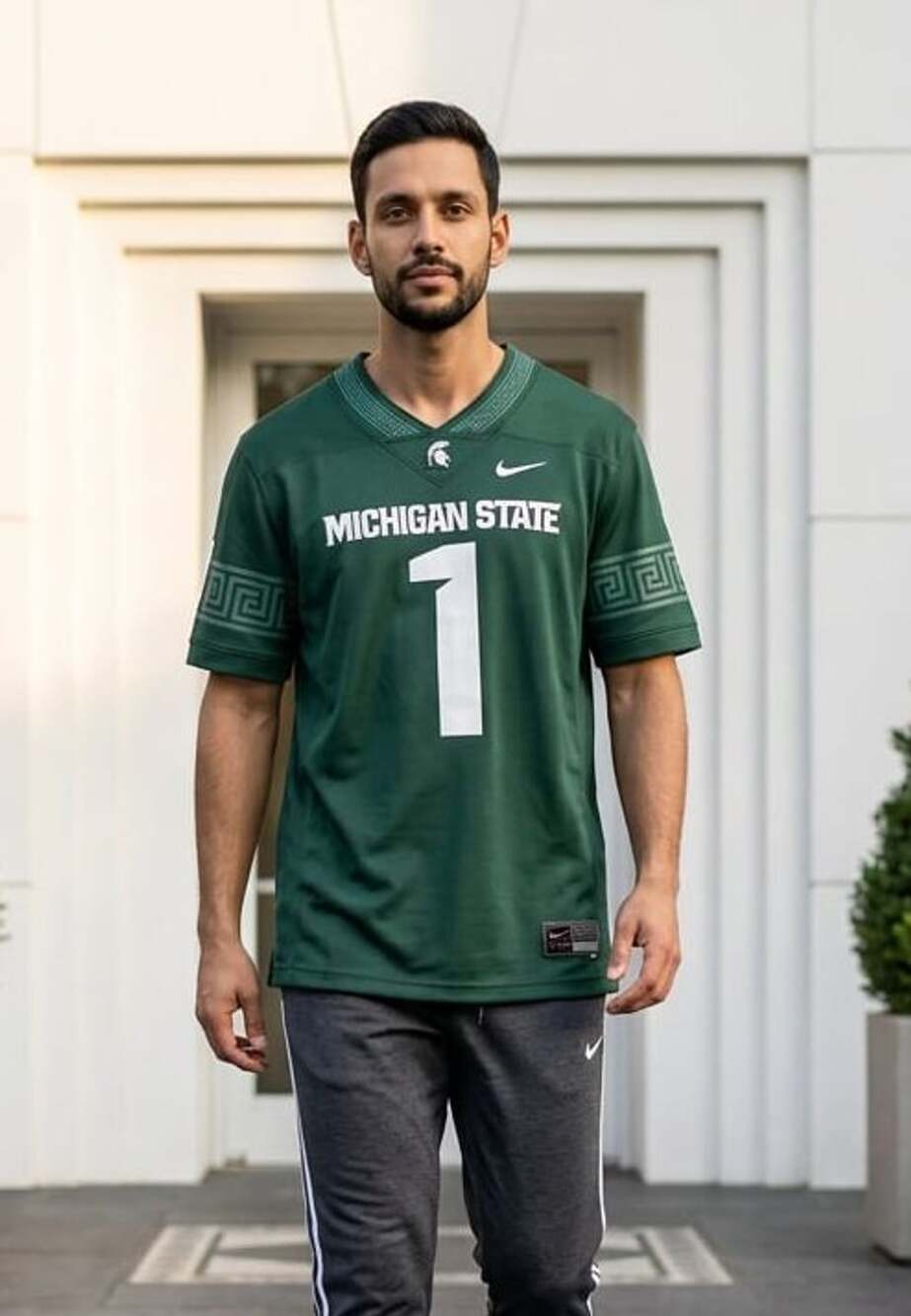 Nike Michigan State Spartans #1 Green College Game Jersey XL youth